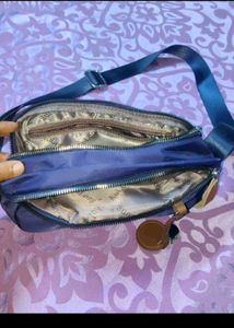 Blue Nylon sling Bag