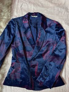 Abstract Velvet Blazer
