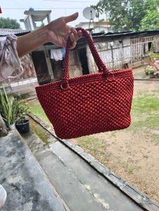 Red Knitted Handbag