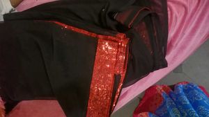 Elegant Black Saree with Sequined Border