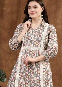 Abstract Printed Cotton Kurti
