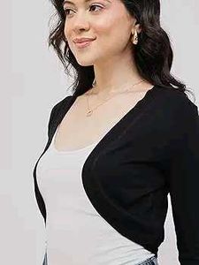 Black Cropped Cardigan Shrug