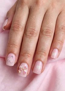 Cute Pink Heart Nail Art