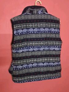 Elephant Print Fleece Lined Jacket