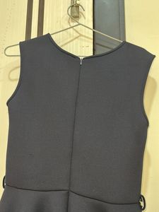 Elegant Navy Blue High-Low Dress