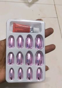 12 Pink Chrome Press-On Nails