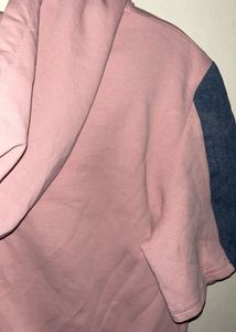 Pink &amp; Denim Zip-Up Hoodie