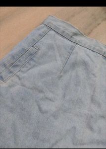 Light Wash Denim Mini Skirt