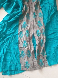 Elegant Blue &amp; Grey Kurta for Women