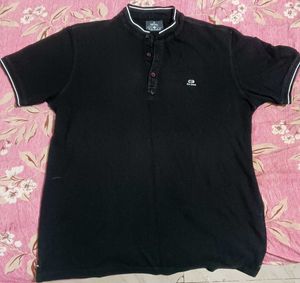 Men's Black Henley Neck T-Shirt