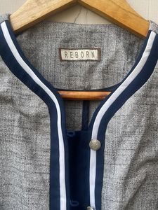 Stylish Grey &amp; Navy Ethnic Blouse