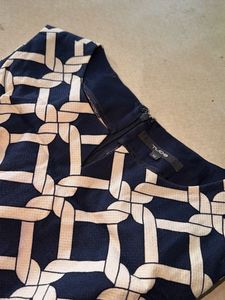 Stylish Sleeveless Navy &amp; White Dress