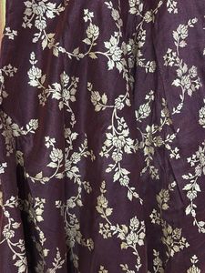 Designer Embellished Maroon Brocadeanarkali suit w