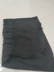 Black Smocked Dress with Straps