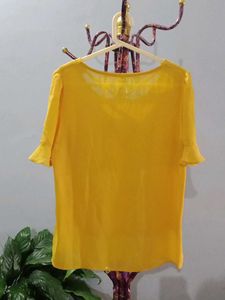Vibrant Yellow Chiffon Top