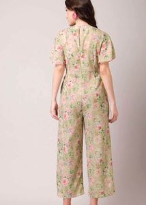 Floral Jumpsuit with Flutter Sleeves