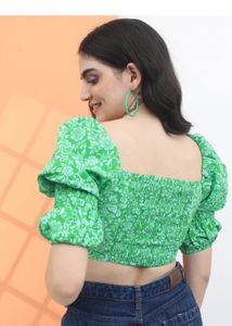 Tokyo Talkies puff sleeve floral print top