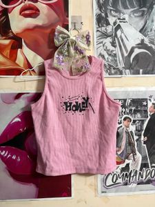 Cute Pink "HONEY" Graphic Tank Top