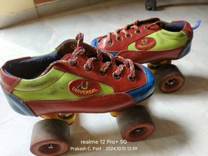 Used 8-9 Years Roller Skates & Safety Kit Includes