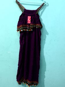 Vibrant Purple Embroidered Gown