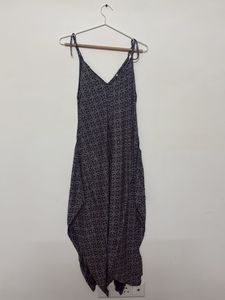 Patterned Pure Cotton Sundress with Tie Straps