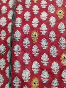 Fabindia Red &amp; White Floral Print Kurta