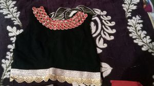 Black Colour Mirror Work Blouse