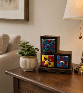 Hand-Painted Mini Ceramic Drawer Organizer