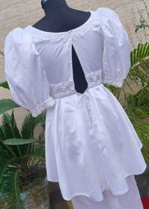 White Puff Sleeve Gown