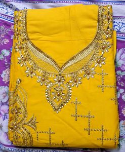 Yellow Embroidered Salwar Kameez