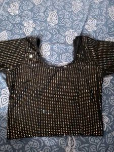 Sparkling Sequin Black Blouse