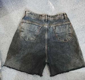 Washed Denim Cutoff Shorts