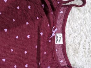 Cute Heart Print Pajama Top