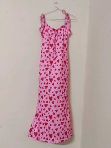 Pink Heart Print Dress