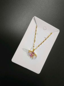 Anti Tarnish Heart Ring Necklace