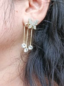 Sparkling Butterfly Dangle Earrings