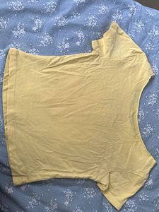 Yellow T-Shirt with Red Lily Graphic