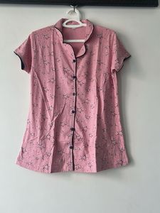 Pink Star Print Nightshirt L size almost new