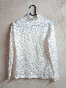 See-through Fashion Lace Top White