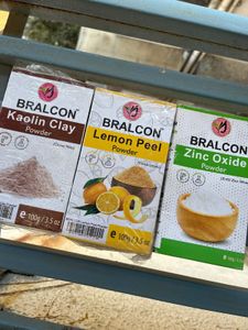 Bralcon Kaolin Clay, Lemon Peel &amp; Zinc Oxide Powde