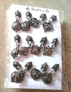 Pack of 12 Pairs Oxidized Ethnic Earrings