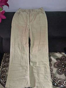 Women's Beige Wide-Leg Pants