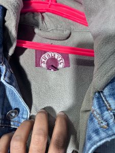 Blue Denim Jacket with Hoodie