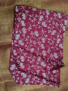 Elegant Maroon Floral blouse material