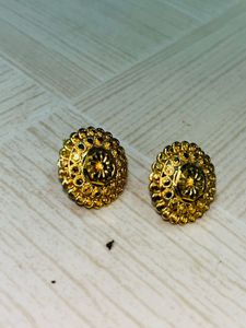 Exquisite Gold Plated Round Earrings