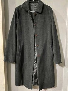 Elegant Grey Wool Blend Coat