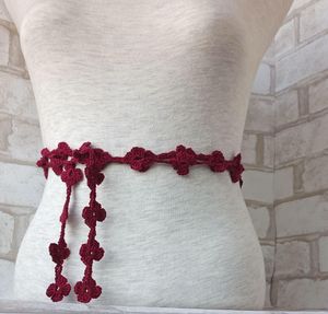 Maroon Flower Belt/Band | Handmade Crochet