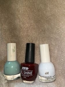 new nykaa&h&m cherry red white and pastel green