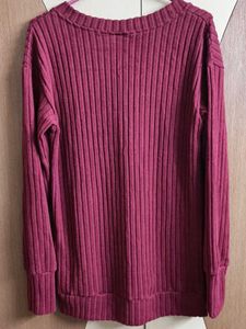 DARK PINK SOLID VNECK SWEATER🤩😍