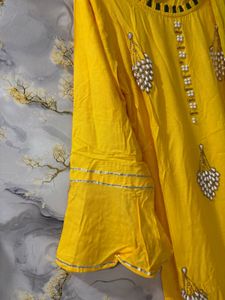 Vibrant Yellow Kurta Set with Dupatta